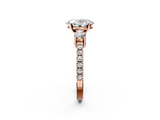 Rose gold Oval Cut Three-Stone Diamond Pavé Band with Prong Setting_23
