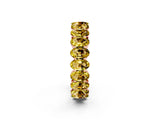 Rose gold Oval Cut Yellow Sapphire Eternity Band with Shared Prong Setting_14