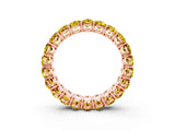 Rose gold Oval Cut Yellow Sapphire Eternity Band with Shared Prong Setting_15