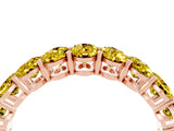 Rose gold Oval Cut Yellow Sapphire Eternity Band with Shared Prong Setting_16