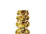 Rose gold Oval Cut Yellow Sapphire Eternity Band with Shared Prong Setting_17