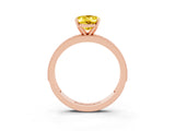 Rose gold Oval Cut Yellow Sapphire Milgrain Pavé Engagement Ring with Four-Prong Setting_39