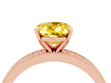 Rose gold Oval Cut Yellow Sapphire Milgrain Pavé Engagement Ring with Four-Prong Setting_40