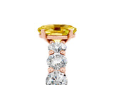 Rose gold Oval Cut Yellow Sapphire Prong Setting with Side Stones on a Pave Band_29