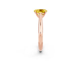 Rose gold Oval Cut Yellow Sapphire Solitaire Engagement Ring with Cathedral Setting and Four-Prong Mount_20