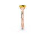 Rose gold Oval Cut Yellow Sapphire Solitaire Engagement Ring with Cathedral Setting and Four-Prong Mount_26