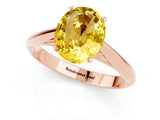Rose gold Oval Cut Yellow Sapphire Solitaire Engagement Ring with Cathedral Setting and Four-Prong Mount_67