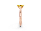Rose gold Oval Cut Yellow Sapphire Solitaire Engagement Ring with Cathedral Setting and Four-Prong Mount_68