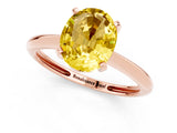 Rose gold Oval Cut Yellow Sapphire Solitaire Engagement Ring with Classic Band and Four-Prong Setting_25