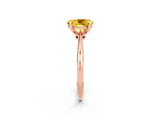 Rose gold Oval Cut Yellow Sapphire Solitaire Engagement Ring with Classic Band and Four-Prong Setting_26