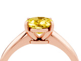Rose gold Oval Cut Yellow Sapphire Solitaire Engagement Ring with Classic Band and Four-Prong Setting_28