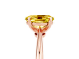 Rose gold Oval Cut Yellow Sapphire Solitaire Engagement Ring with Classic Band and Four-Prong Setting_29