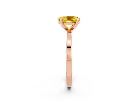 Rose gold Oval Cut Yellow Sapphire Solitaire Engagement Ring with Classic Band and Four-Prong Setting_62
