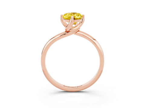 Rose gold Oval Cut Yellow Sapphire Solitaire Engagement Ring with Four-Prong Setting and Classic Band_15