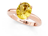 Rose gold Oval Cut Yellow Sapphire Solitaire Engagement Ring with Round Band and Four-Prong Setting_25