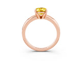 Rose gold Oval Cut Yellow Sapphire Solitaire Engagement Ring with Round Band and Four-Prong Setting_27