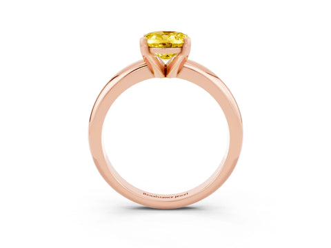 Rose gold Oval Cut Yellow Sapphire Solitaire Engagement Ring with Round Band and Four-Prong Setting_27