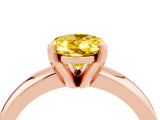Rose gold Oval Cut Yellow Sapphire Solitaire Engagement Ring with Round Band and Four-Prong Setting_28