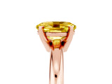 Rose gold Oval Cut Yellow Sapphire Solitaire Engagement Ring with Round Band and Four-Prong Setting_29