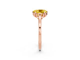 Rose gold Oval Cut Yellow Sapphire Solitaire Ring with Flower Prong Setting and Classic Band_38