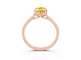 Rose gold Oval Cut Yellow Sapphire Solitaire Ring with Flower Prong Setting and Classic Band_39