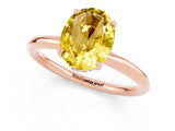 Rose gold Oval Cut Yellow Sapphire Solitaire Ring with Thin Band and Four-Prong Setting_37