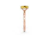 Rose gold Oval Cut Yellow Sapphire Solitaire Ring with Thin Band and Four-Prong Setting_38