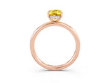Rose gold Oval Cut Yellow Sapphire Solitaire Ring with Thin Band and Four-Prong Setting_39