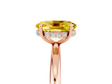 Rose gold Oval Cut Yellow Sapphire Solitaire Ring with Thin Band and Four-Prong Setting_41