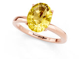 Rose gold Oval Cut Yellow Sapphire Solitaire Ring with Thin Band and Prong Setting_13