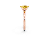 Rose gold Oval Cut Yellow Sapphire Solitaire Ring with Thin Band and Prong Setting_14