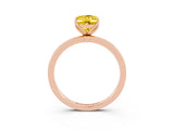Rose gold Oval Cut Yellow Sapphire Solitaire Ring with Thin Band and Prong Setting_15