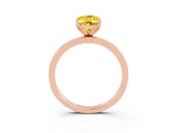 Rose gold Oval Cut Yellow Sapphire Solitaire Ring with Thin Band and Prong Setting_27
