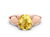 Rose gold Oval Cut Yellow Sapphire Solitaire Ring with Wide Band and Prong Setting_24
