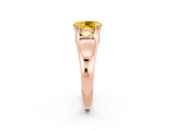 Rose gold Oval Cut Yellow Sapphire Solitaire Ring with Wide Band and Prong Setting_26