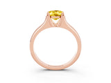 Rose gold Oval Cut Yellow Sapphire Solitaire Ring with Wide Band and Prong Setting_27