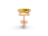 Rose gold Oval Cut Yellow Sapphire Stud Earrings_32