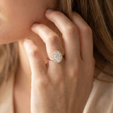 Rose gold Oval Diamond Bezel Halo Ring with Plain Band_14