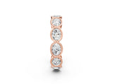 Rose gold Oval Diamond Bezel Set Eternity Wedding Band_2