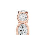 Rose gold Oval Diamond Bezel Set Eternity Wedding Band_5