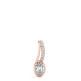 Rose gold Oval Diamond Bezel-Set Pendant 1