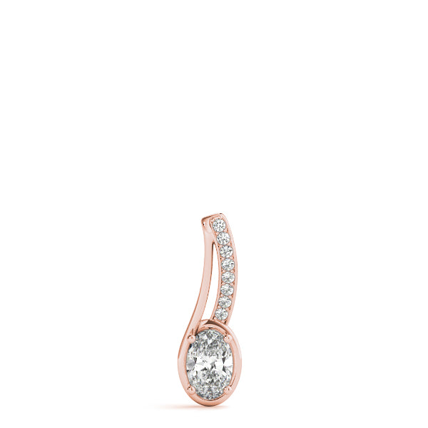 Rose gold Oval Diamond Bezel-Set Pendant