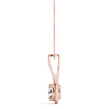 Rose gold Oval Diamond Bezel-Set Pendant 2
