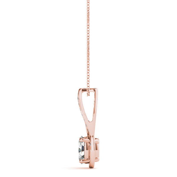 Rose gold Oval Diamond Bezel-Set Pendant