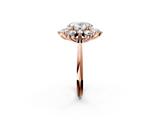Rose gold Oval Diamond Cluster Halo Ring with Solitaire Band and Four-Prong Setting_22