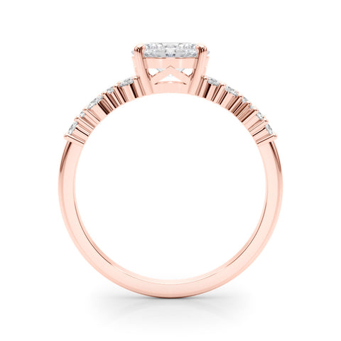 Rose gold Oval Diamond Cluster Pavé Band with Four-Prong Setting 2