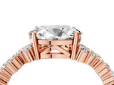 Rose gold Oval Diamond Cluster Pavé Band with Four-Prong Setting_10