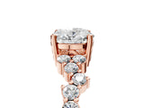 Rose gold Oval Diamond Cluster Pavé Band with Four-Prong Setting_11