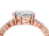 Rose gold Oval Diamond Cluster Pavé Band with Four-Prong Setting_16