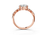 Rose gold Oval Diamond Cluster Pavé Band with Four-Prong Setting_9